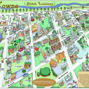 Olde Town Slidell Caricature Map